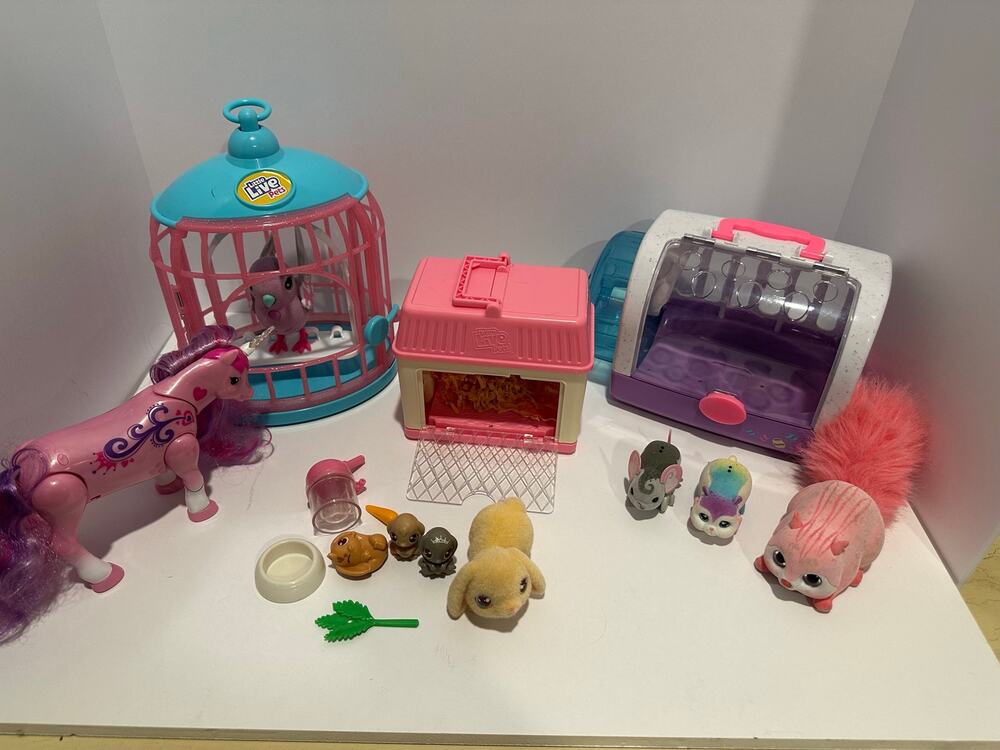 Lot of 6 LIttle Live Pets Pony, Hamster, Bunny, Mouse, squirrel and Bird